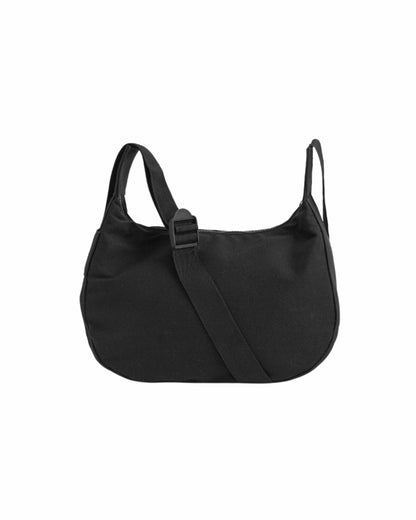 Jet Black Crescent Crossbody Bag